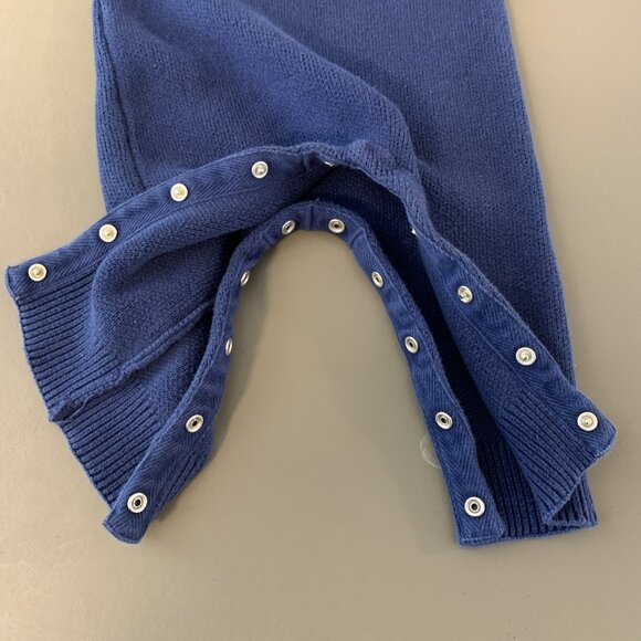 Hanna Andersson 75 12-18 Months Sweater Romper Knit Fair Isle Holiday Trees Navy - Picture 10 of 14